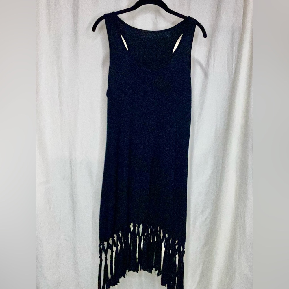 Dress Black with Fringe Women’s Size M-L no-name / no tag